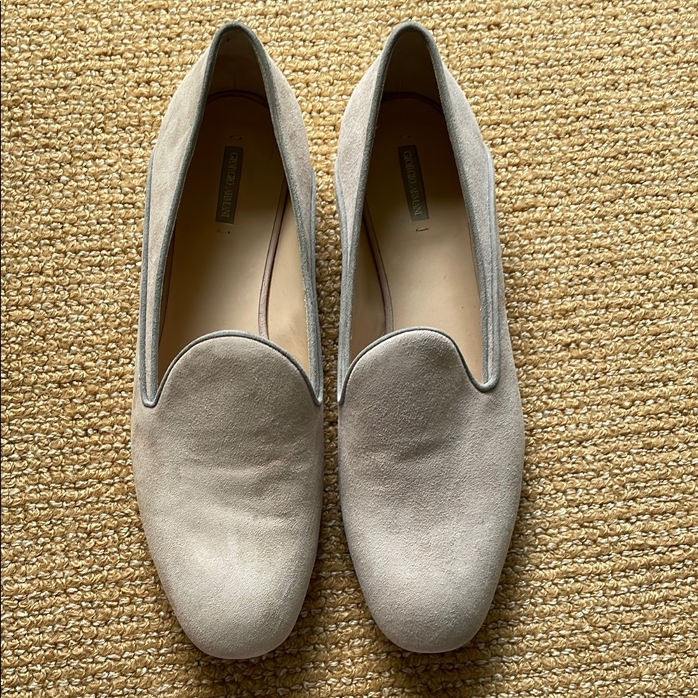Giorgio Armani Pink Suede Loafers - 39